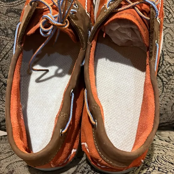 Timberland Boat Deck Shoes orange suede Mens Size 10.5