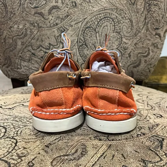 Timberland Boat Deck Shoes orange suede Mens Size 10.5