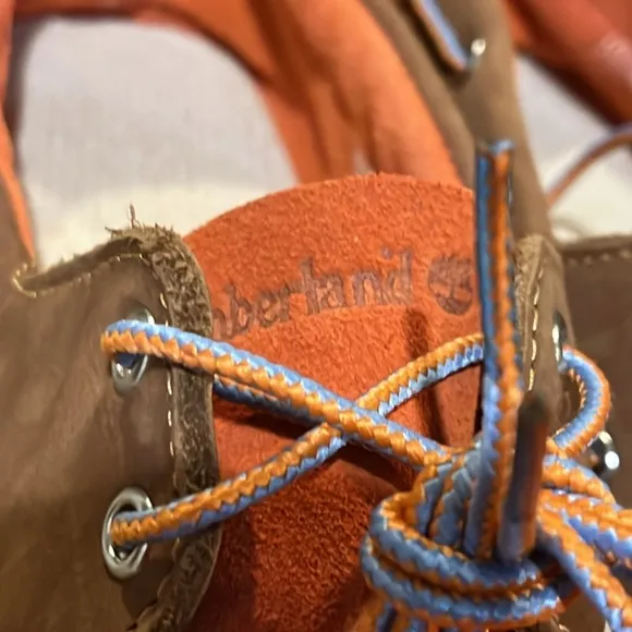 Timberland Boat Deck Shoes orange suede Mens Size 10.5