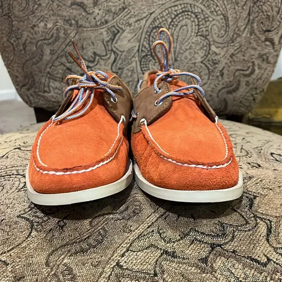 Timberland Boat Deck Shoes orange suede Mens Size 10.5