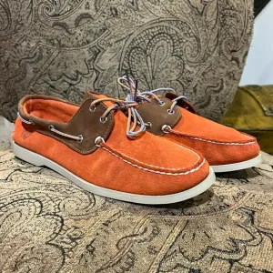Timberland Boat Deck Shoes orange suede Mens Size 10.5