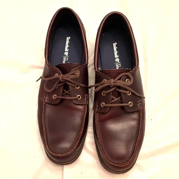 Timberland Brown leather boat shoes loafers with Ortholite SZ 10 NWOT
