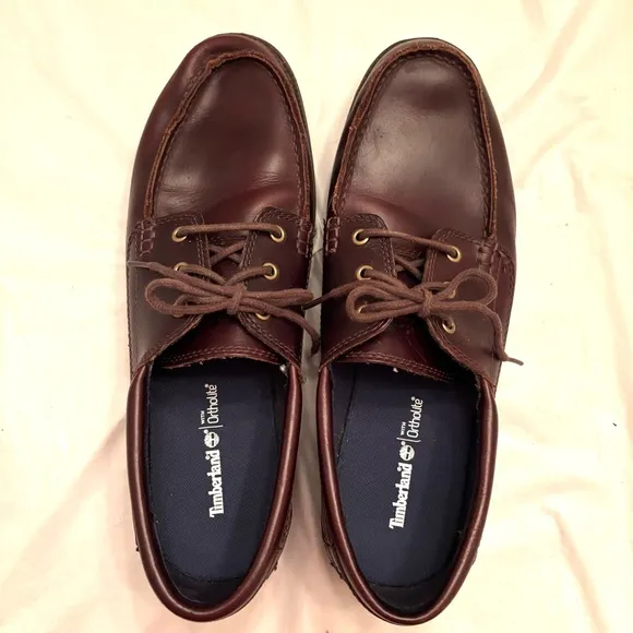 Timberland Brown leather boat shoes loafers with Ortholite SZ 10 NWOT