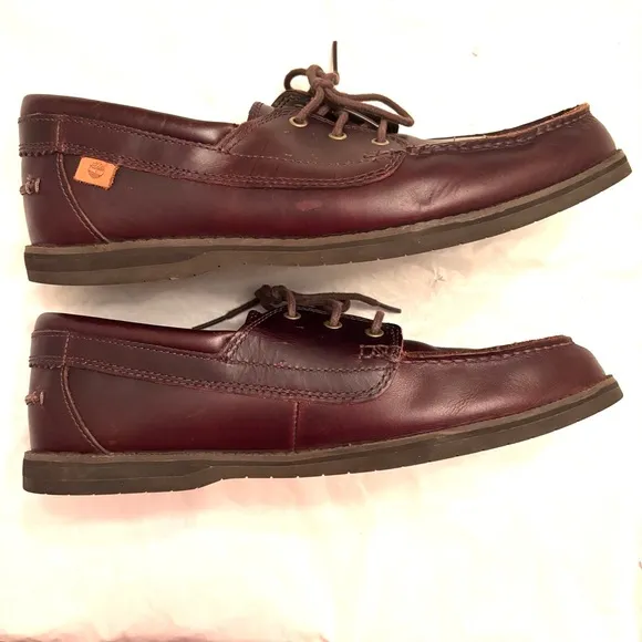 Timberland Brown leather boat shoes loafers with Ortholite SZ 10 NWOT