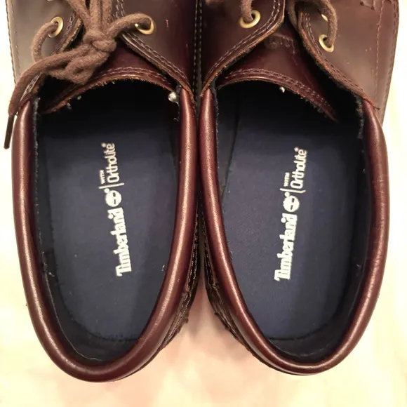 Timberland Brown leather boat shoes loafers with Ortholite SZ 10 NWOT