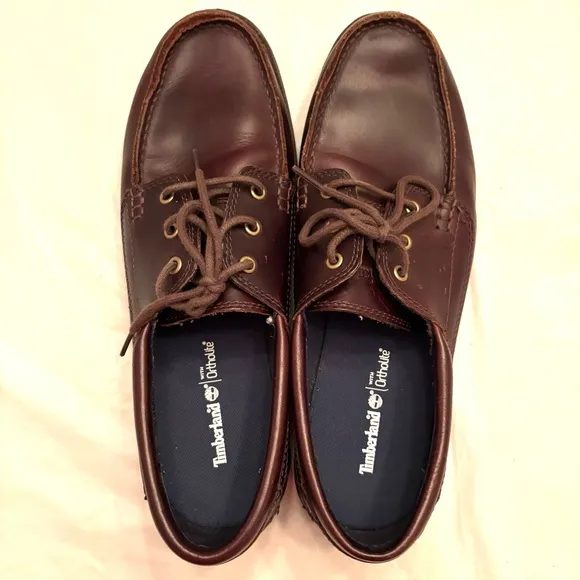 Timberland Brown leather boat shoes loafers with Ortholite SZ 10 NWOT