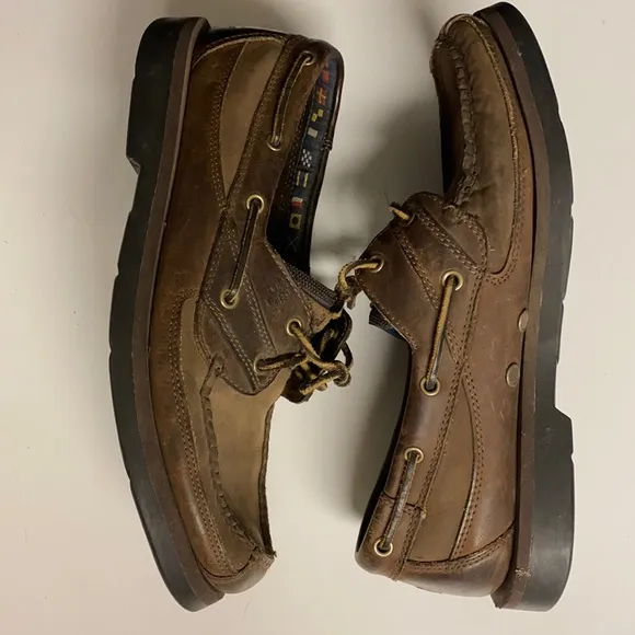 TIMBERLAND Brown Leather Loafer Classic Boat Shoes