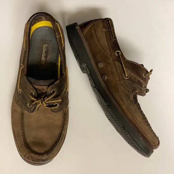 TIMBERLAND Brown Leather Loafer Classic Boat Shoes