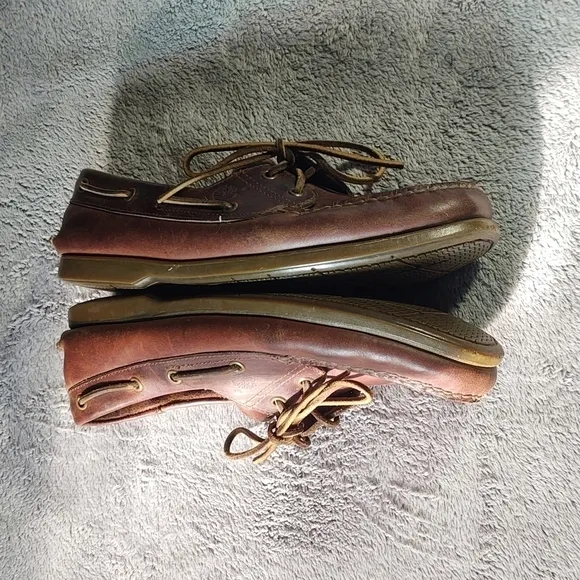 .Timberland Chestnut Brown Leather Boat Shoes Sz 10
