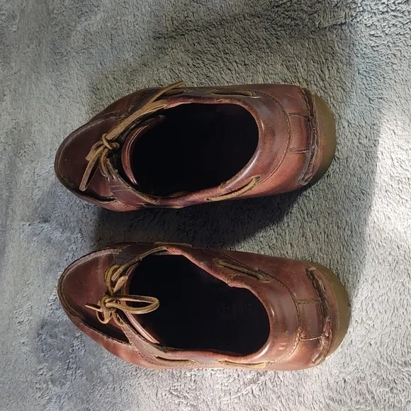 .Timberland Chestnut Brown Leather Boat Shoes Sz 10
