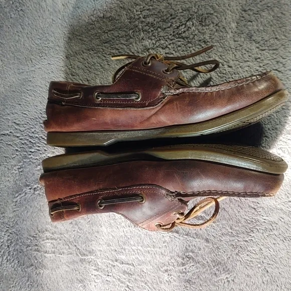.Timberland Chestnut Brown Leather Boat Shoes Sz 10