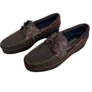 Timberland Classic 2-Eye Boat Shoes Brown Moc Toe Leather Loafers Mens Size 10.5