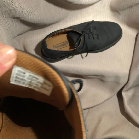 Timberland men lace up black nubuck leather shoes, 10.5