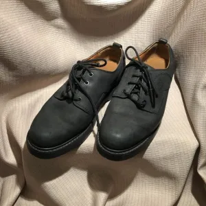 Timberland men lace up black nubuck leather shoes, 10.5