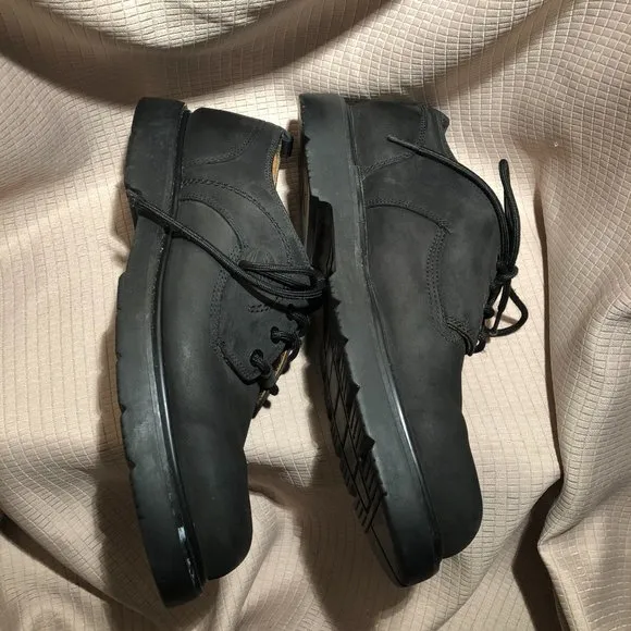 Timberland men lace up black nubuck leather shoes, 10.5
