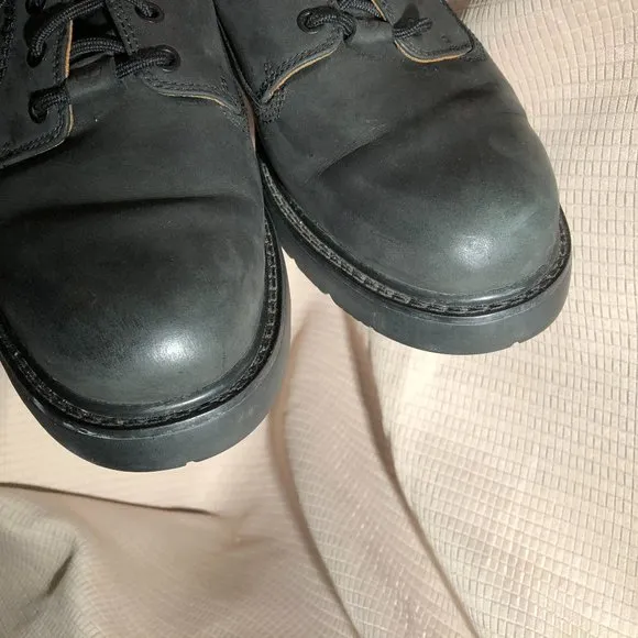 Timberland men lace up black nubuck leather shoes, 10.5