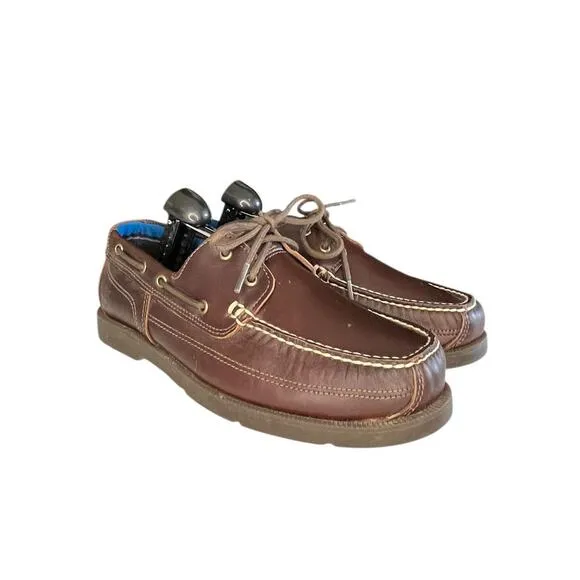 Timberland Men's Piper Cove Leather Boat Shoes Size 10.5 Brown