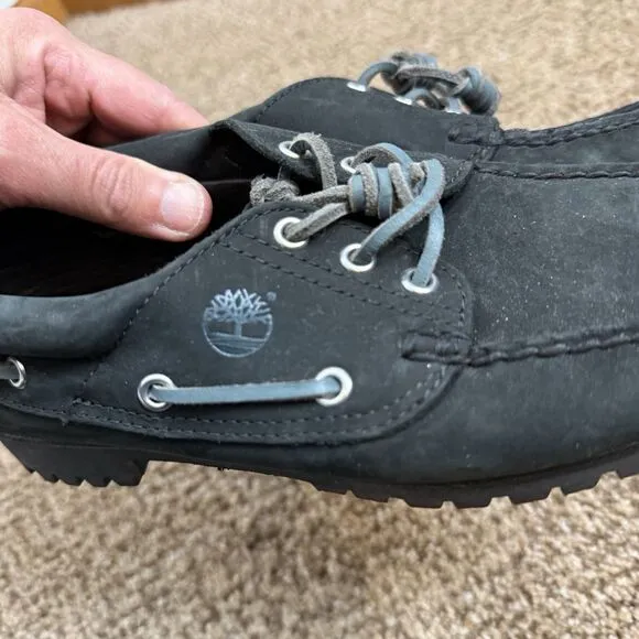 Timberland Noreen Black Heritage 3 Eye Handsewn Boat Shoes Womens 7M