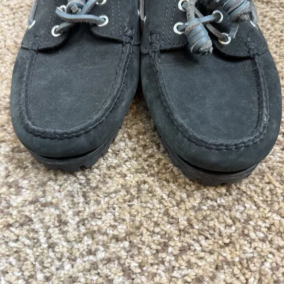 Timberland Noreen Black Heritage 3 Eye Handsewn Boat Shoes Womens 7M