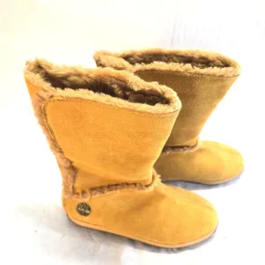 Timberland Women's 7.5W Shearling Tan Suede Pull-On Mukluk Style Boots New