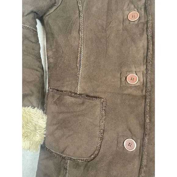 TKW Vintage Penny Lane‎ coat, Medium to Large, faux shearling collar and cuffs