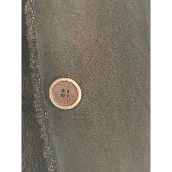 TKW Vintage Penny Lane‎ coat, Medium to Large, faux shearling collar and cuffs