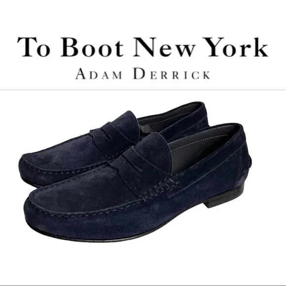 To Boot New York Adam Derrick Blue suede leather loafers shoes size US 11