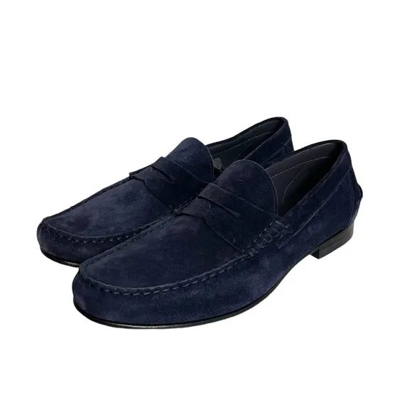 To Boot New York Adam Derrick Blue suede leather loafers shoes size US 11