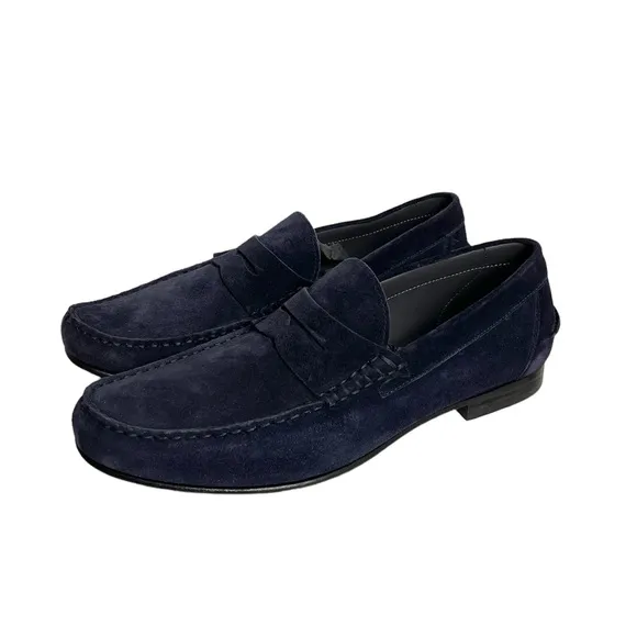 To Boot New York Adam Derrick Blue suede leather loafers shoes size US 11