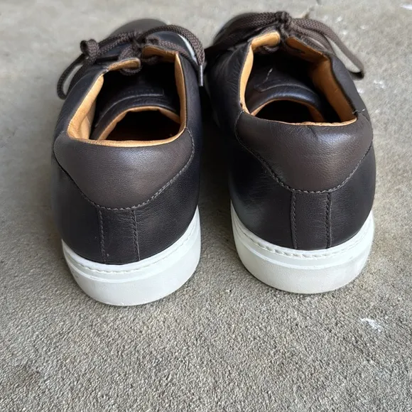 To Boot New York mens 12 brown leather casual sneaker lace up shoes EUC
