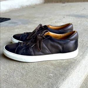 To Boot New York mens 12 brown leather casual sneaker lace up shoes EUC