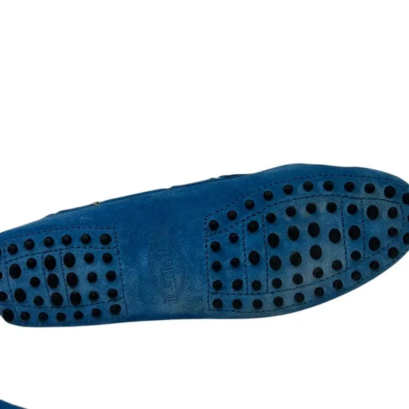 TODS Blue Suede women’s Loafers size 8.5 (38 1/2)