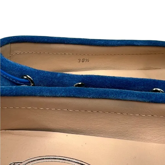 TODS Blue Suede women’s Loafers size 8.5 (38 1/2)