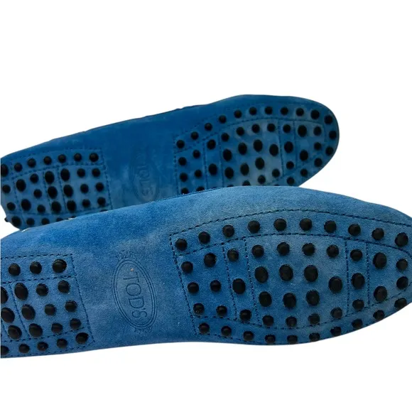 TODS Blue Suede women’s Loafers size 8.5 (38 1/2)