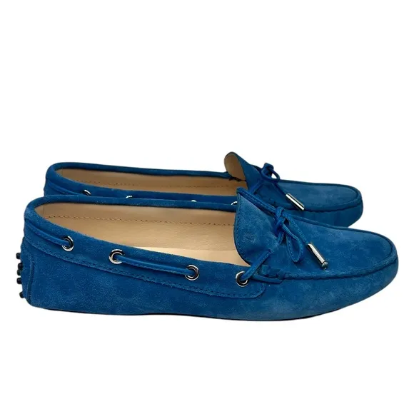 TODS Blue Suede women’s Loafers size 8.5 (38 1/2)