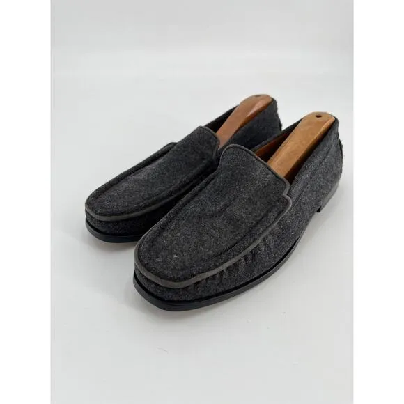 Tod's Felt Loafers Driving Shoes Women's Sz 7 Gray Slip On Loafers Classic