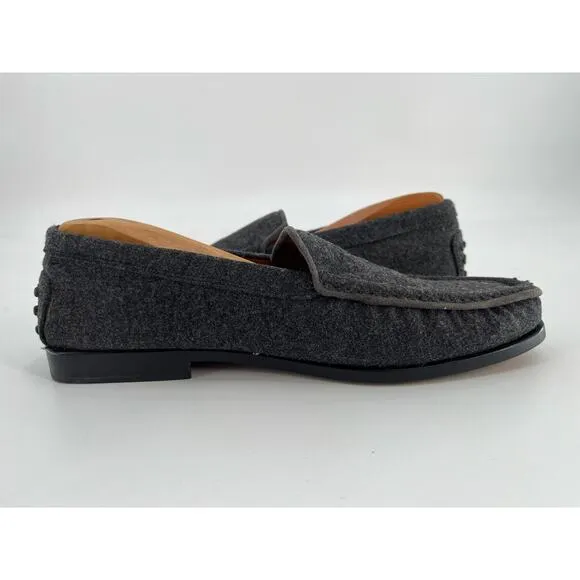 Tod's Felt Loafers Driving Shoes Women's Sz 7 Gray Slip On Loafers Classic