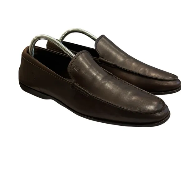 Tods Gommino Driving Shoes Brown Leather Sz 8 Loafers Slip On Luxury Italy