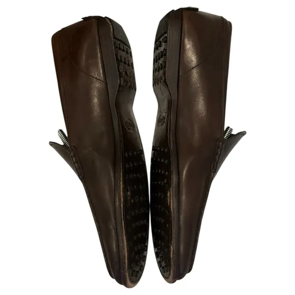 Tods Gommino Driving Shoes Brown Leather Sz 8 Loafers Slip On Luxury Italy