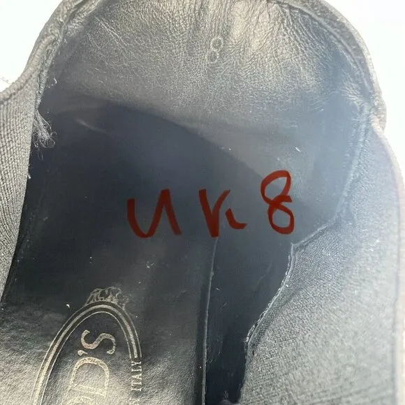 Tods Men Size UK 8 US 9 Black Leather Side Elastic Buckle Ankle Slip On boot