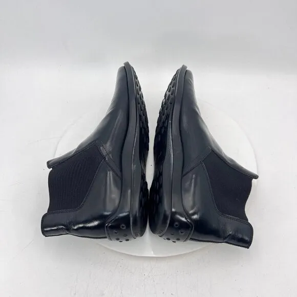 Tods Men Size UK 8 US 9 Black Leather Side Elastic Buckle Ankle Slip On boot