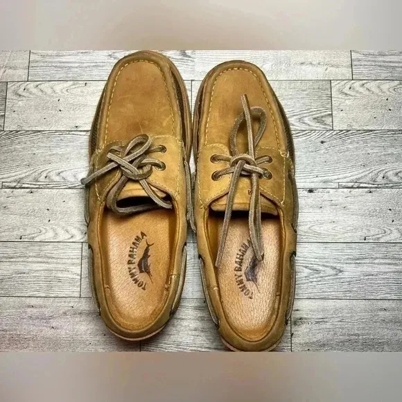Tommy Bahama Nubuck Leather Boat Deck Shoes Mens Sz 7M
