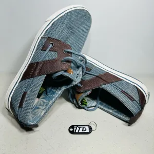 Tommy Bahama Stripes Asunder Men's Blue Brown Lace Up Boat Shoes Size 9,5