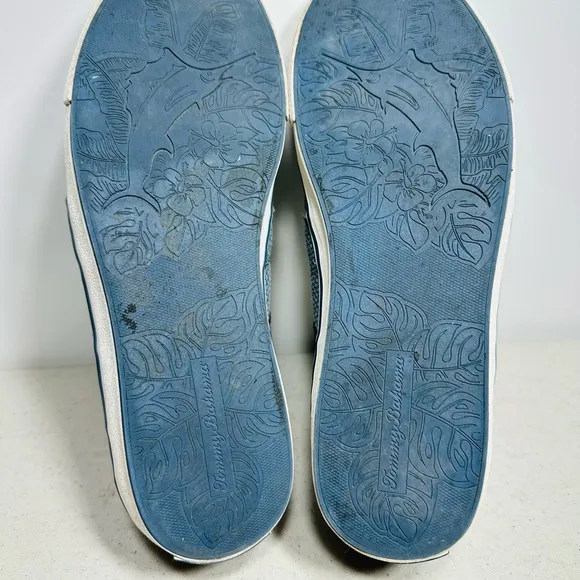 Tommy Bahama Stripes Asunder Men's Blue Brown Lace Up Boat Shoes Size 9,5