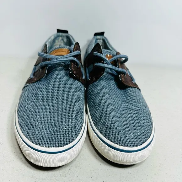 Tommy Bahama Stripes Asunder Men's Blue Brown Lace Up Boat Shoes Size 9,5