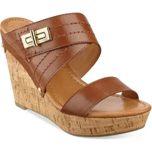 Tommy Hilfiger Womens TWMILI2  Brown Faux Leather Wedge Sandals Shoes New