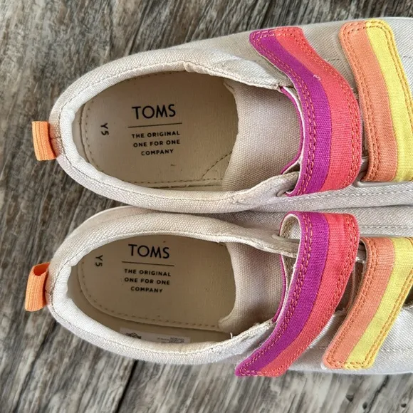 TOMS Girls' Horizon Canvas Youth Doheny Sneakers, Natural, Size Y 5