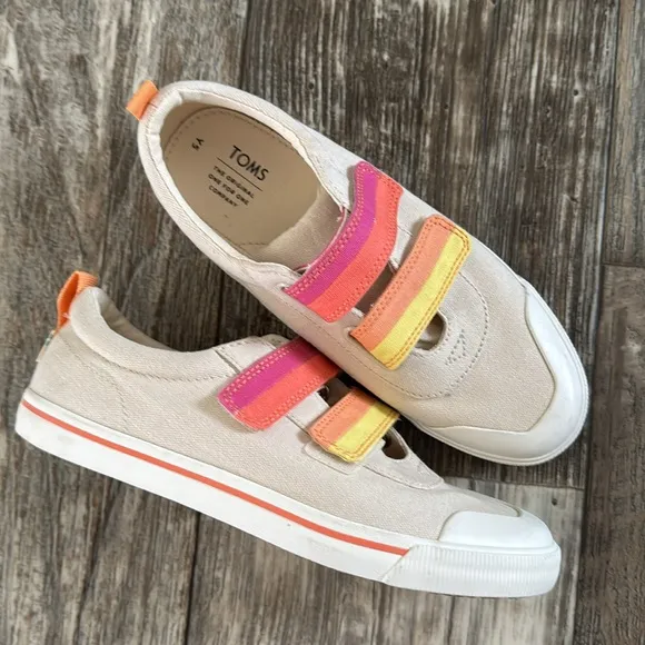 TOMS Girls' Horizon Canvas Youth Doheny Sneakers, Natural, Size Y 5