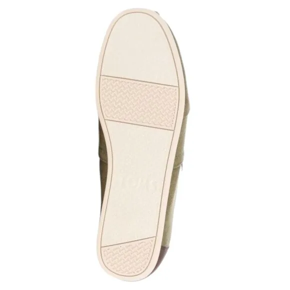 TOMS Shoes Men Size 10 Washed Canvas Trim Classic Olive Slip-On NWOT