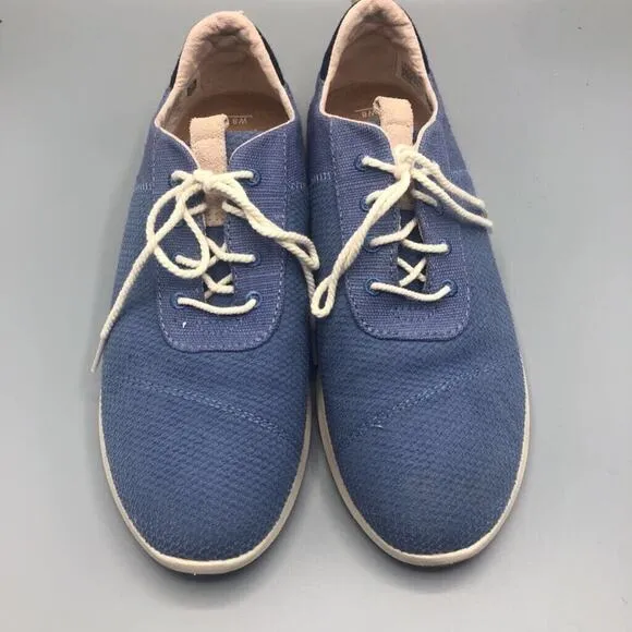 Toms Shoes Womens 8 Cabrillo Sneakers Solid Blue Low Top Canvas Lace Up